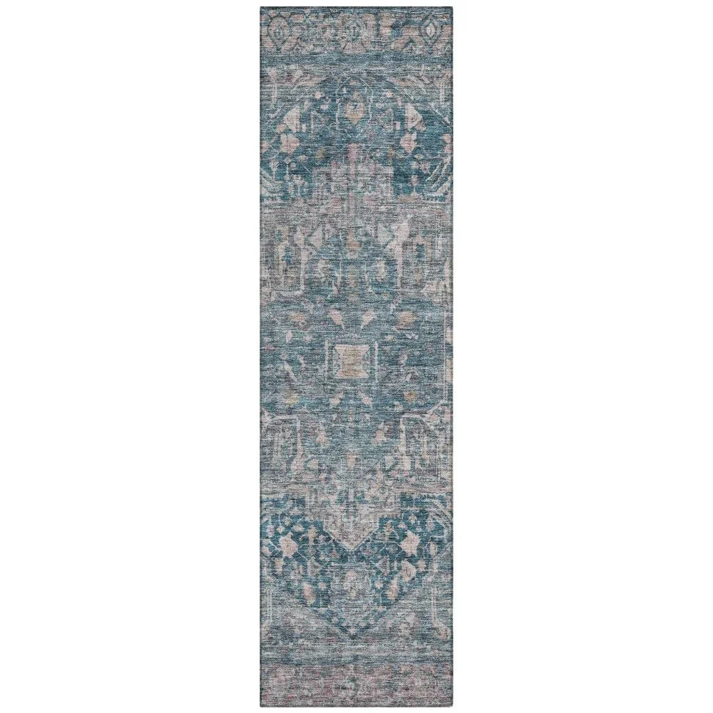 Clarina Blue Washable Indoor - Outdoor Rug - LOOMLAN - LOOMLAN Rugs - Outdoor Rugs