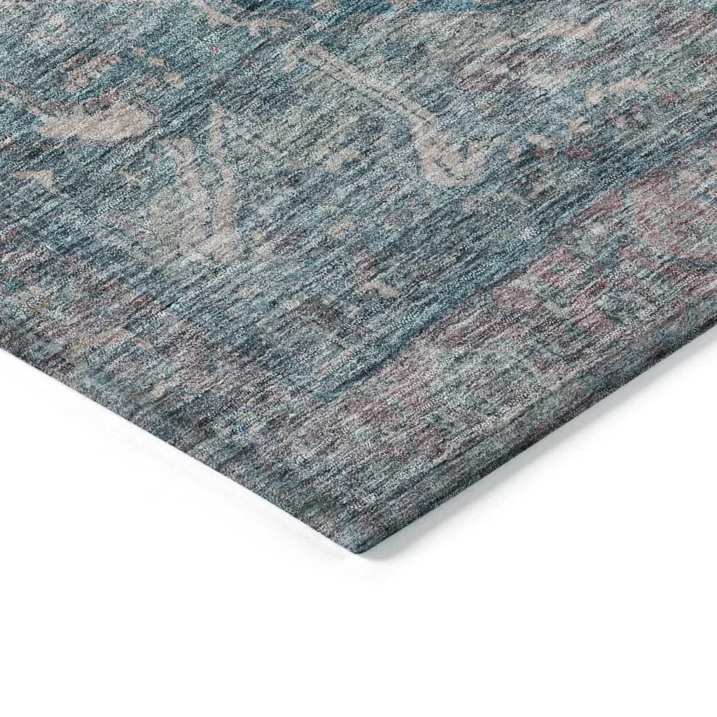 Clarina Blue Washable Indoor - Outdoor Rug - LOOMLAN - LOOMLAN Rugs - Outdoor Rugs
