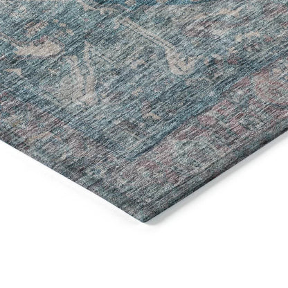 Clarina Blue Washable Indoor - Outdoor Rug - LOOMLAN - LOOMLAN Rugs - Outdoor Rugs