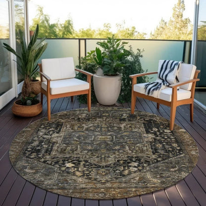 Clarina Brown Washable Indoor - Outdoor Rug - LOOMLAN - LOOMLAN Rugs - Outdoor Rugs
