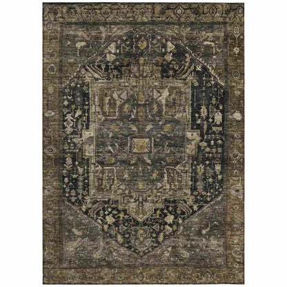 Clarina Brown Washable Indoor - Outdoor Rug - LOOMLAN - LOOMLAN Rugs - Outdoor Rugs