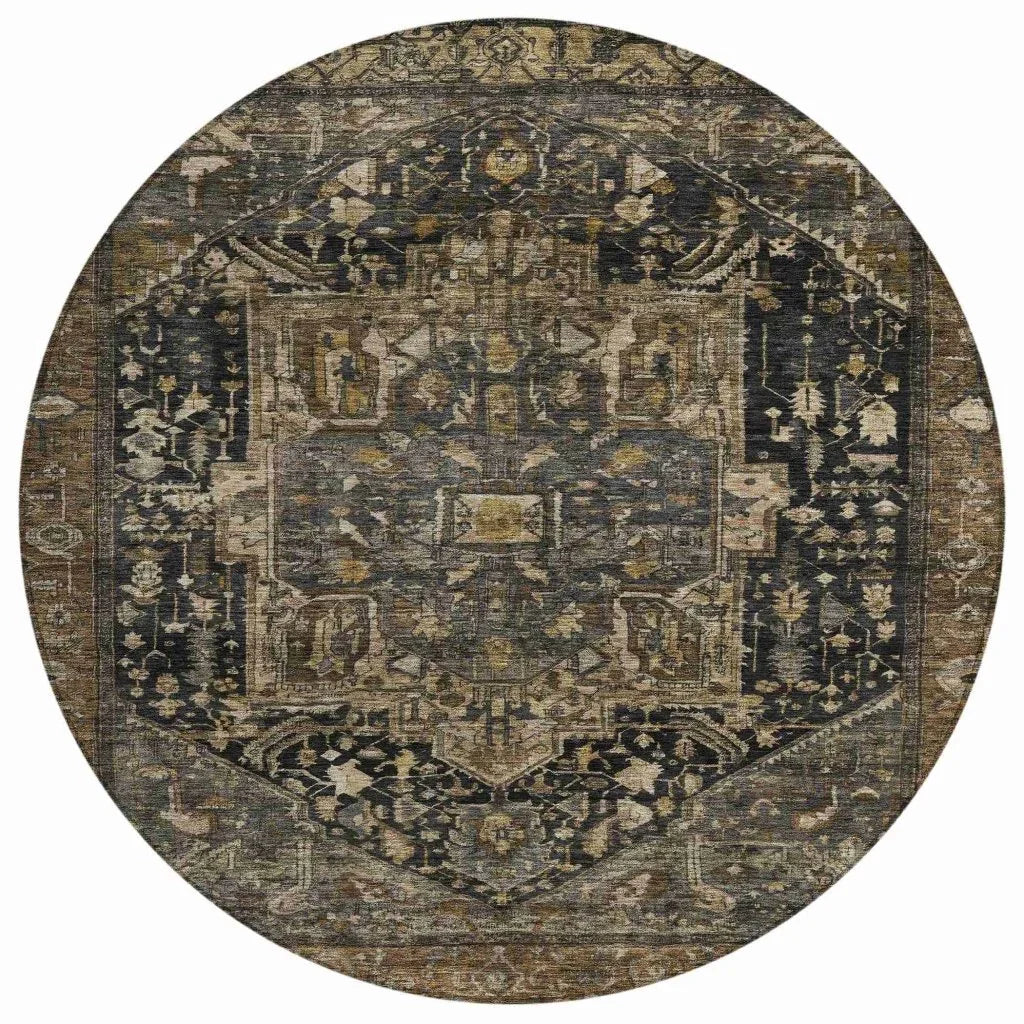 Clarina Brown Washable Indoor - Outdoor Rug - LOOMLAN - LOOMLAN Rugs - Outdoor Rugs