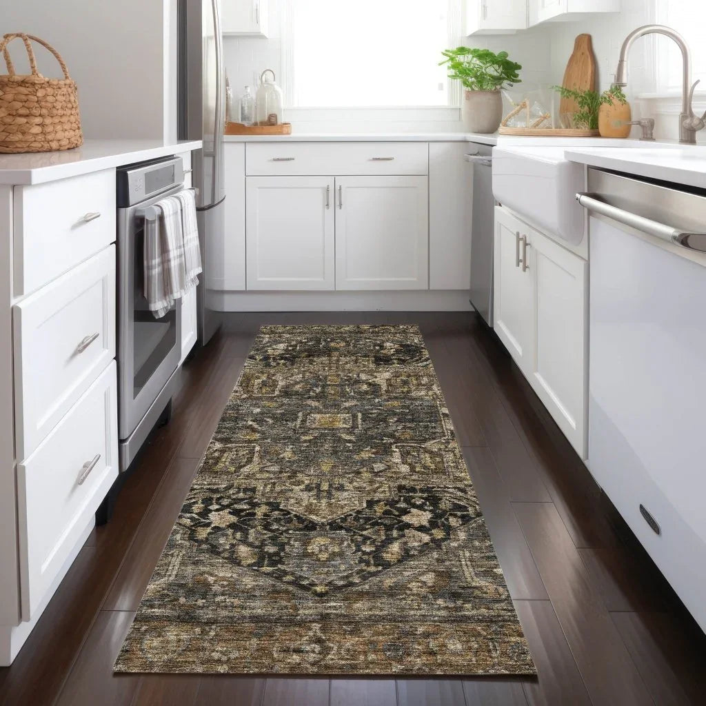Clarina Brown Washable Indoor - Outdoor Rug - LOOMLAN - LOOMLAN Rugs - Outdoor Rugs