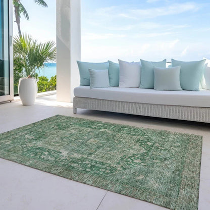 Clarina Emerald Washable Indoor - Outdoor Rug - LOOMLAN - LOOMLAN Rugs - Outdoor Rugs