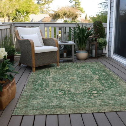 Clarina Emerald Washable Indoor - Outdoor Rug - LOOMLAN - LOOMLAN Rugs - Outdoor Rugs