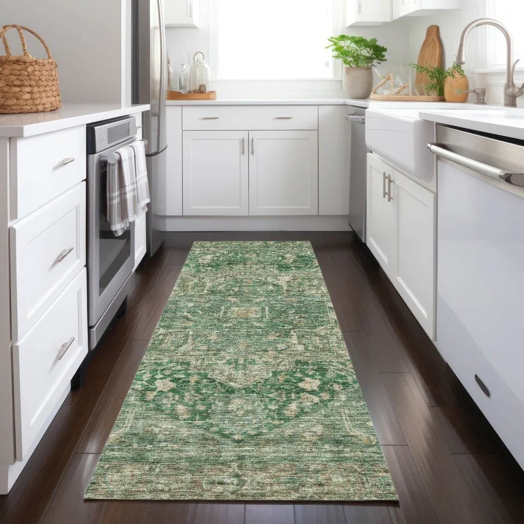 Clarina Emerald Washable Indoor - Outdoor Rug - LOOMLAN - LOOMLAN Rugs - Outdoor Rugs