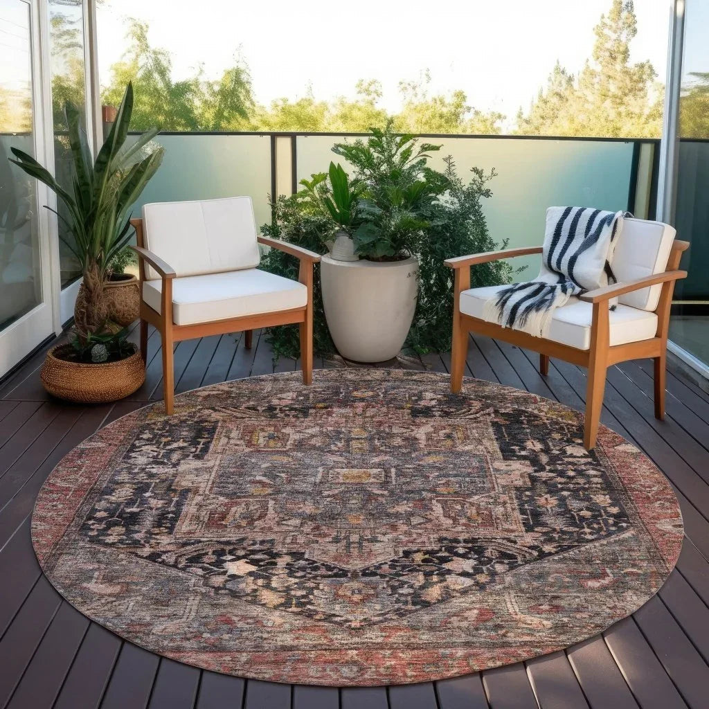 Clarina Gray Washable Indoor - Outdoor Rug - LOOMLAN - LOOMLAN Rugs - Outdoor Rugs