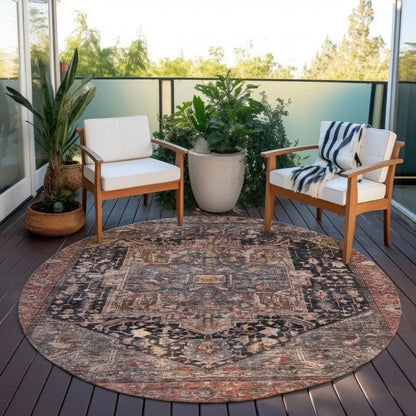 Clarina Gray Washable Indoor - Outdoor Rug - LOOMLAN - LOOMLAN Rugs - Outdoor Rugs
