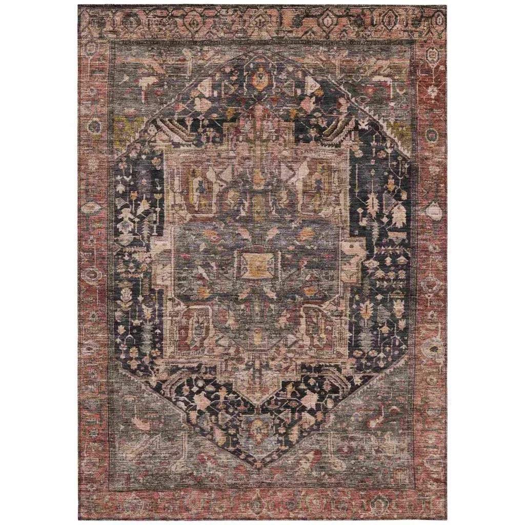 Clarina Gray Washable Indoor - Outdoor Rug - LOOMLAN - LOOMLAN Rugs - Outdoor Rugs