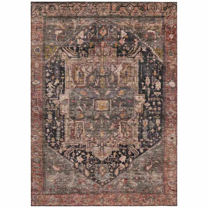 Clarina Gray Washable Indoor - Outdoor Rug - LOOMLAN - LOOMLAN Rugs - Outdoor Rugs