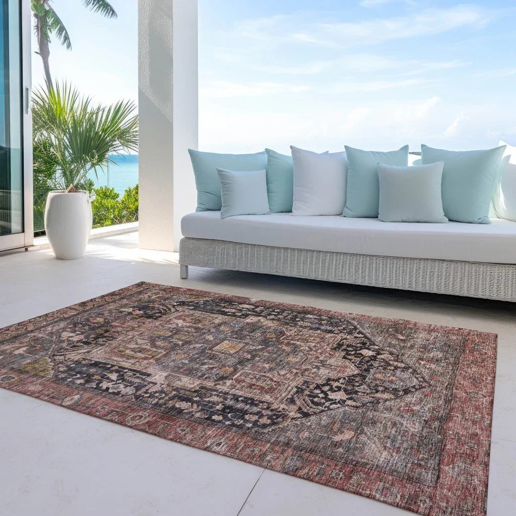 Clarina Gray Washable Indoor - Outdoor Rug - LOOMLAN - LOOMLAN Rugs - Outdoor Rugs