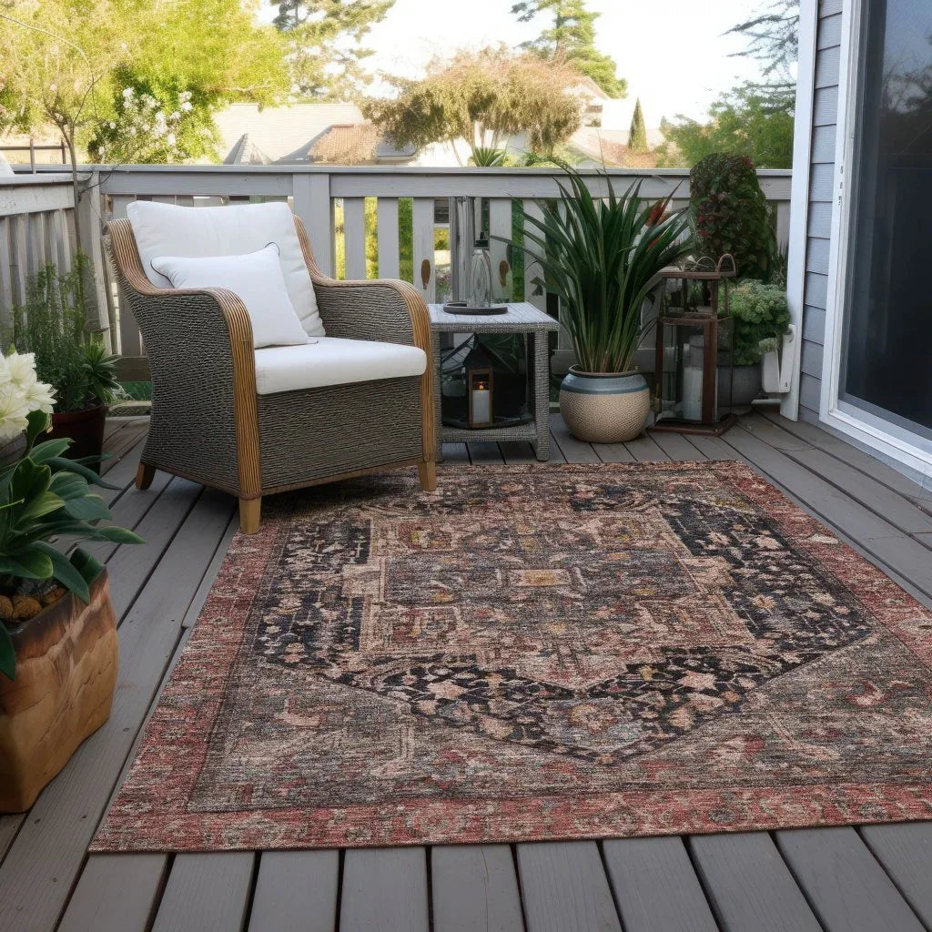 Clarina Gray Washable Indoor - Outdoor Rug - LOOMLAN - LOOMLAN Rugs - Outdoor Rugs
