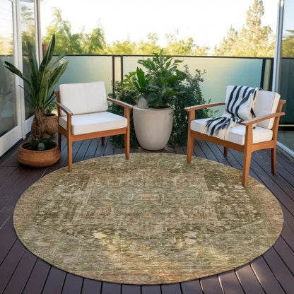 Clarina Green Washable Indoor - Outdoor Rug - LOOMLAN - LOOMLAN Rugs - Outdoor Rugs