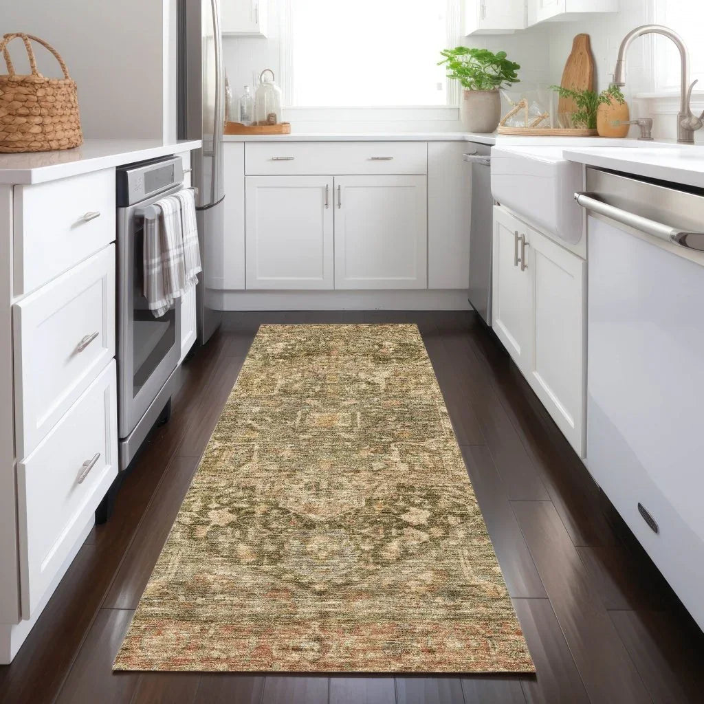 Clarina Green Washable Indoor - Outdoor Rug - LOOMLAN - LOOMLAN Rugs - Outdoor Rugs