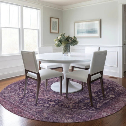 Clarina Purple Washable Indoor - Outdoor Rug - LOOMLAN - LOOMLAN Rugs - Outdoor Rugs