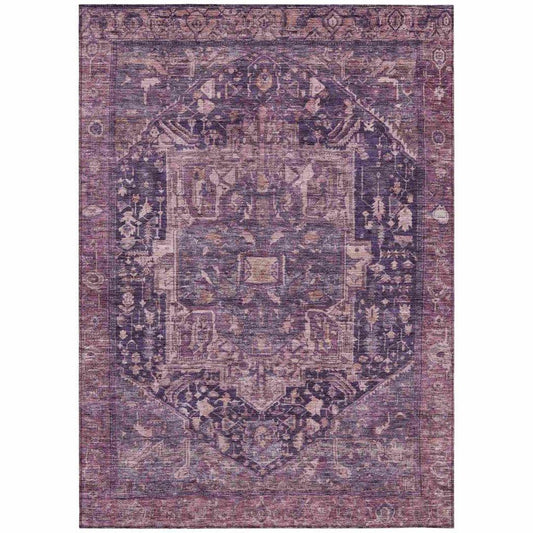 Clarina Purple Washable Indoor - Outdoor Rug - LOOMLAN - LOOMLAN Rugs - Outdoor Rugs