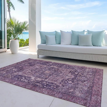 Clarina Purple Washable Indoor - Outdoor Rug - LOOMLAN - LOOMLAN Rugs - Outdoor Rugs