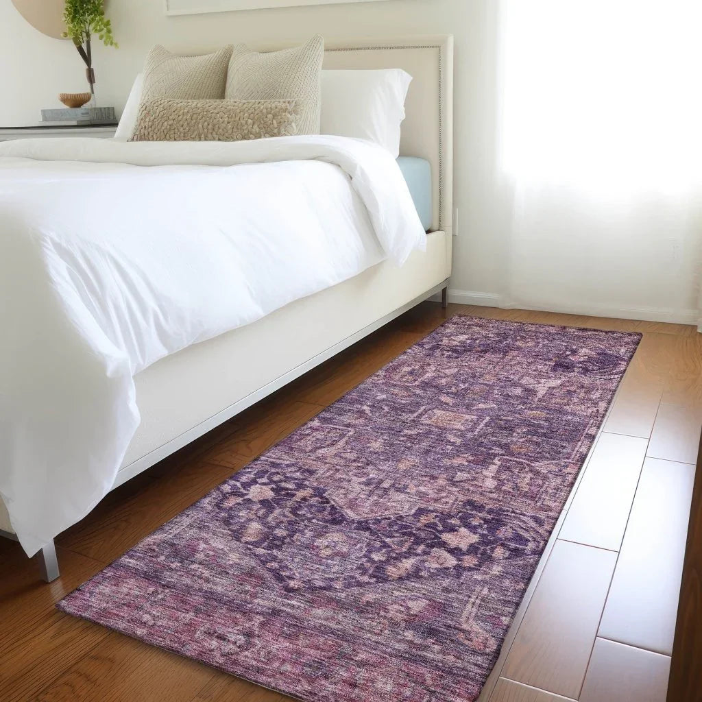 Clarina Purple Washable Indoor - Outdoor Rug - LOOMLAN - LOOMLAN Rugs - Outdoor Rugs