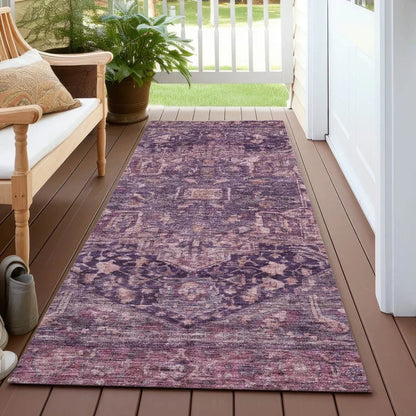 Clarina Purple Washable Indoor - Outdoor Rug - LOOMLAN - LOOMLAN Rugs - Outdoor Rugs