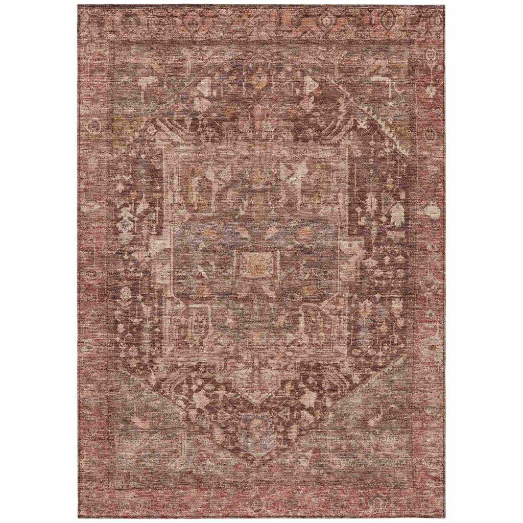 Clarina Red Washable Indoor - Outdoor Rug - LOOMLAN - LOOMLAN Rugs - Outdoor Rugs