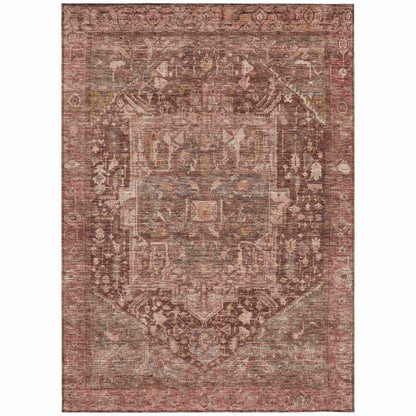 Clarina Red Washable Indoor - Outdoor Rug - LOOMLAN - LOOMLAN Rugs - Outdoor Rugs