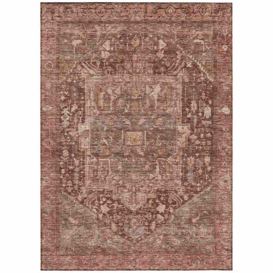 Clarina Red Washable Indoor - Outdoor Rug - LOOMLAN - LOOMLAN Rugs - Outdoor Rugs