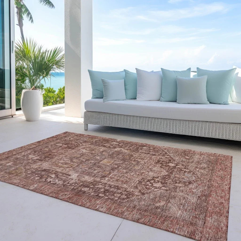 Clarina Red Washable Indoor - Outdoor Rug - LOOMLAN - LOOMLAN Rugs - Outdoor Rugs