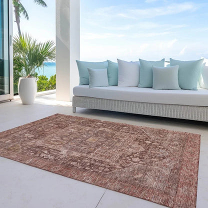 Clarina Red Washable Indoor - Outdoor Rug - LOOMLAN - LOOMLAN Rugs - Outdoor Rugs
