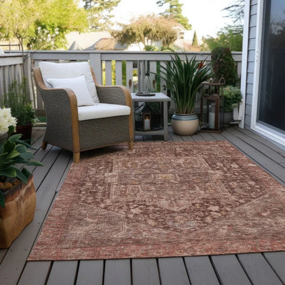 Clarina Red Washable Indoor - Outdoor Rug - LOOMLAN - LOOMLAN Rugs - Outdoor Rugs