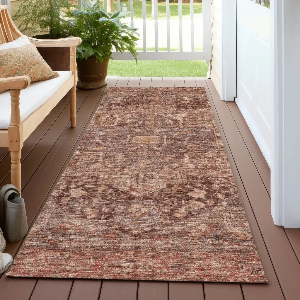 Clarina Red Washable Indoor - Outdoor Rug - LOOMLAN - LOOMLAN Rugs - Outdoor Rugs