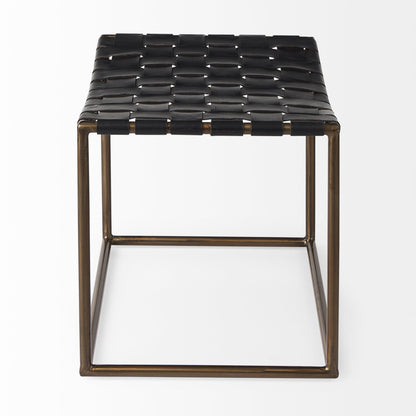 Clarissa Woven Leather Stool