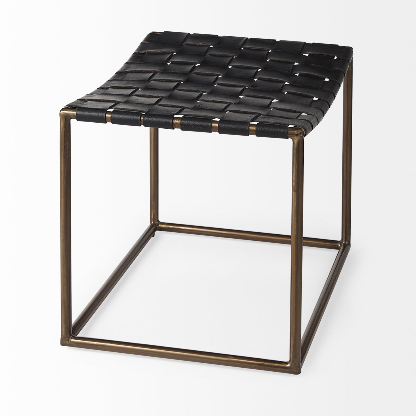 Clarissa Woven Leather Stool