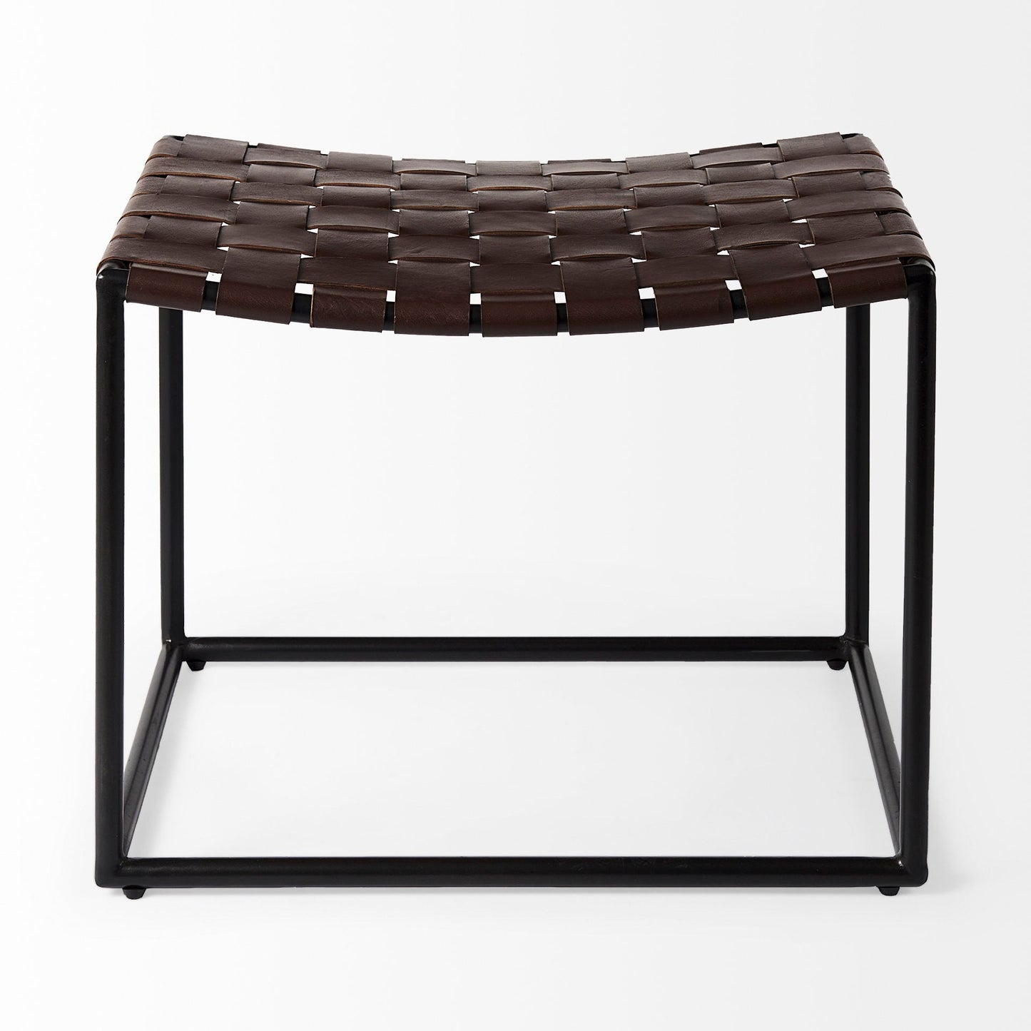 Clarissa Woven Leather Stool