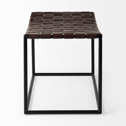 Clarissa Woven Leather Stool