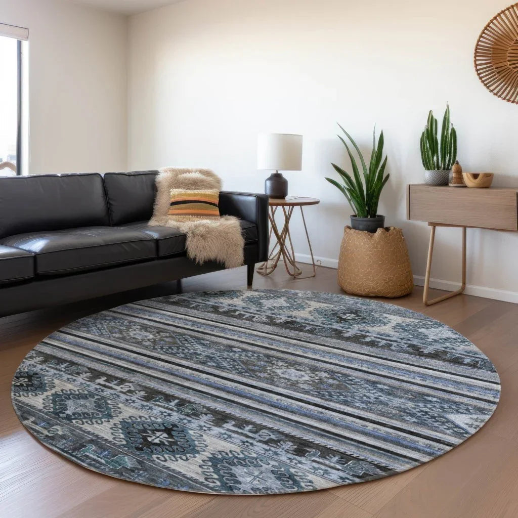 Claritha Blue Washable Indoor - Outdoor Rug - LOOMLAN - LOOMLAN Rugs - Outdoor Rugs