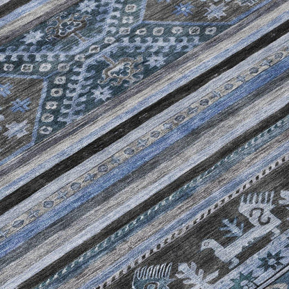 Claritha Blue Washable Indoor - Outdoor Rug - LOOMLAN - LOOMLAN Rugs - Outdoor Rugs