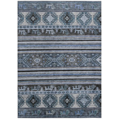 Claritha Blue Washable Indoor - Outdoor Rug - LOOMLAN - LOOMLAN Rugs - Outdoor Rugs