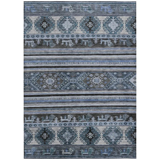 Claritha Blue Washable Indoor - Outdoor Rug - LOOMLAN - LOOMLAN Rugs - Outdoor Rugs