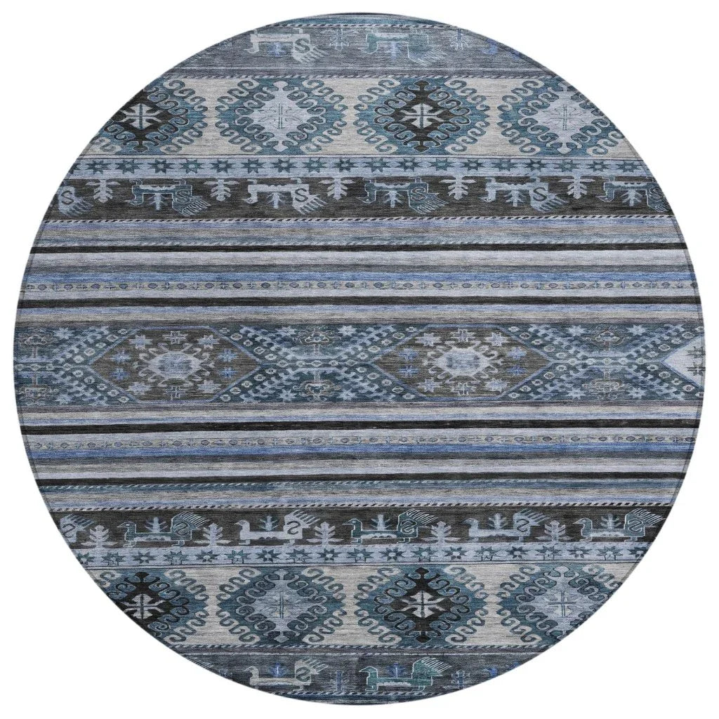 Claritha Blue Washable Indoor - Outdoor Rug - LOOMLAN - LOOMLAN Rugs - Outdoor Rugs
