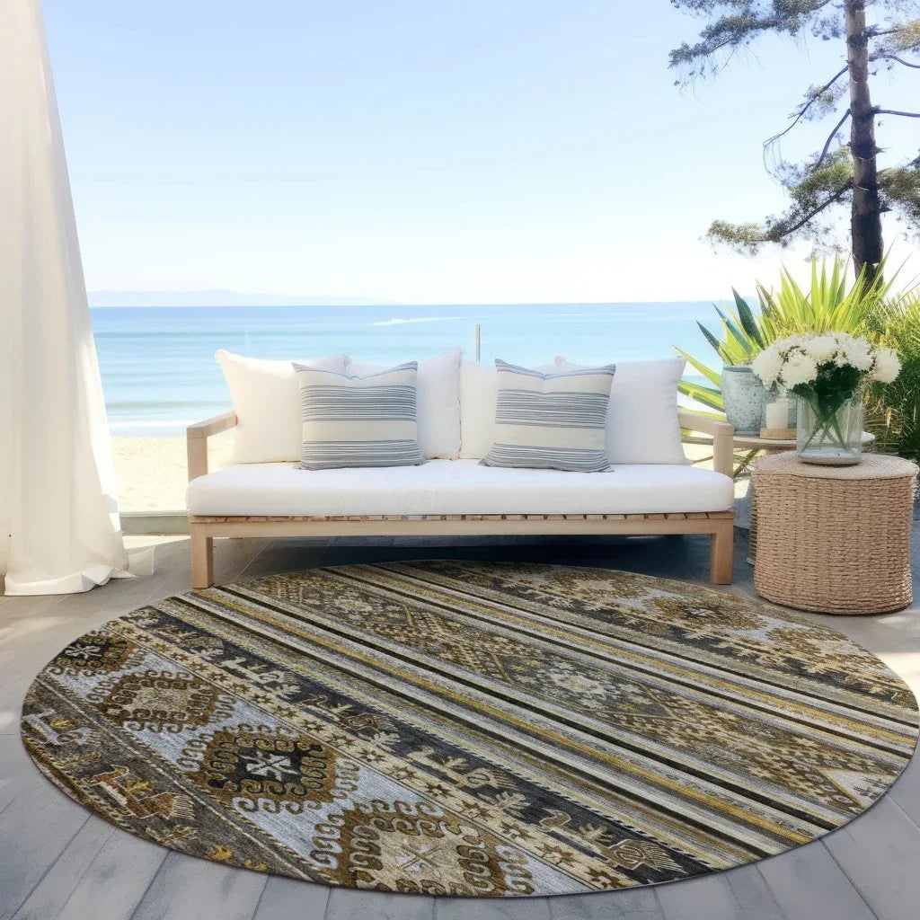 Claritha Brown Washable Indoor - Outdoor Rug - LOOMLAN - LOOMLAN Rugs - Outdoor Rugs