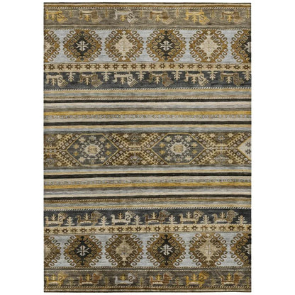 Claritha Brown Washable Indoor - Outdoor Rug - LOOMLAN - LOOMLAN Rugs - Outdoor Rugs