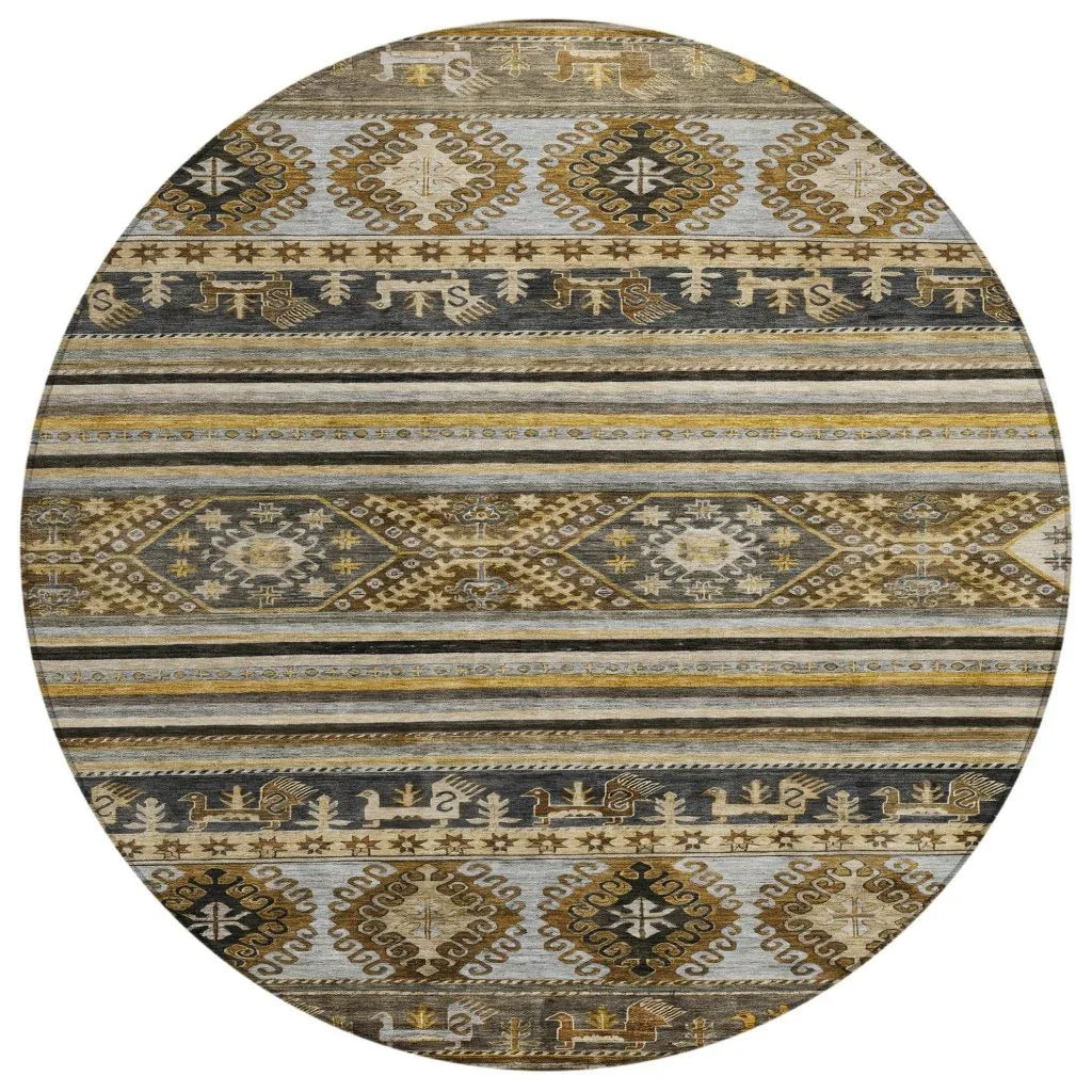 Claritha Brown Washable Indoor - Outdoor Rug - LOOMLAN - LOOMLAN Rugs - Outdoor Rugs