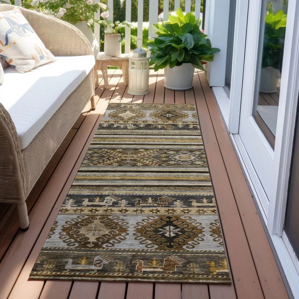 Claritha Brown Washable Indoor - Outdoor Rug - LOOMLAN - LOOMLAN Rugs - Outdoor Rugs