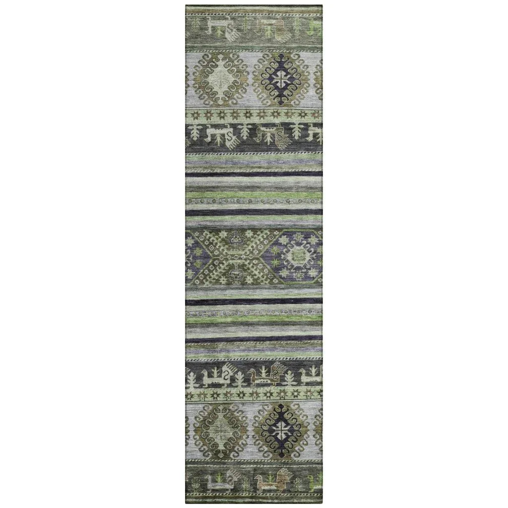 Claritha Green Washable Indoor - Outdoor Rug - LOOMLAN - LOOMLAN Rugs - Outdoor Rugs