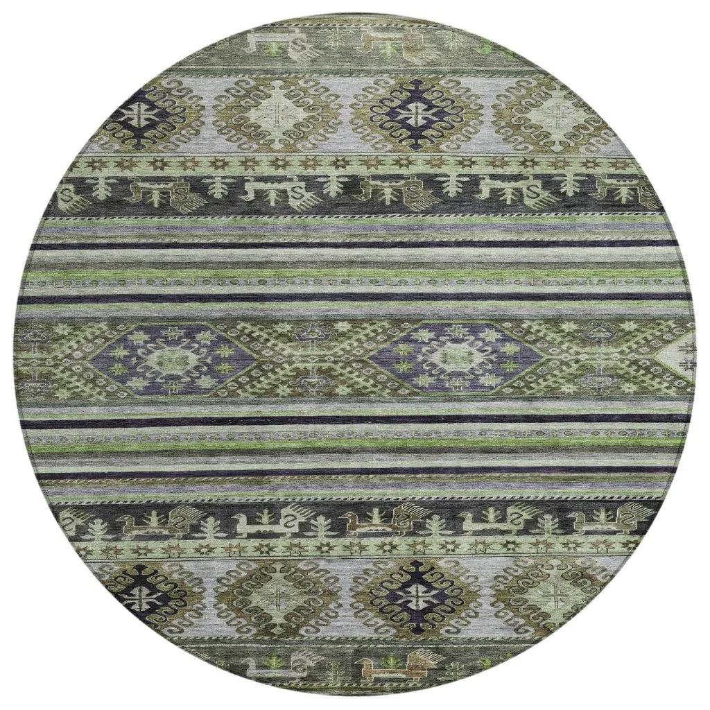 Claritha Green Washable Indoor - Outdoor Rug - LOOMLAN - LOOMLAN Rugs - Outdoor Rugs