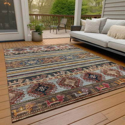 Claritha Orange Washable Indoor - Outdoor Rug - LOOMLAN - LOOMLAN Rugs - Outdoor Rugs