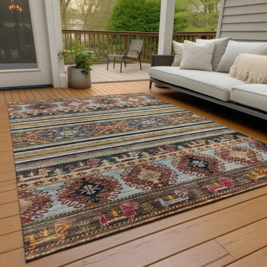 Claritha Orange Washable Indoor - Outdoor Rug - LOOMLAN - LOOMLAN Rugs - Outdoor Rugs