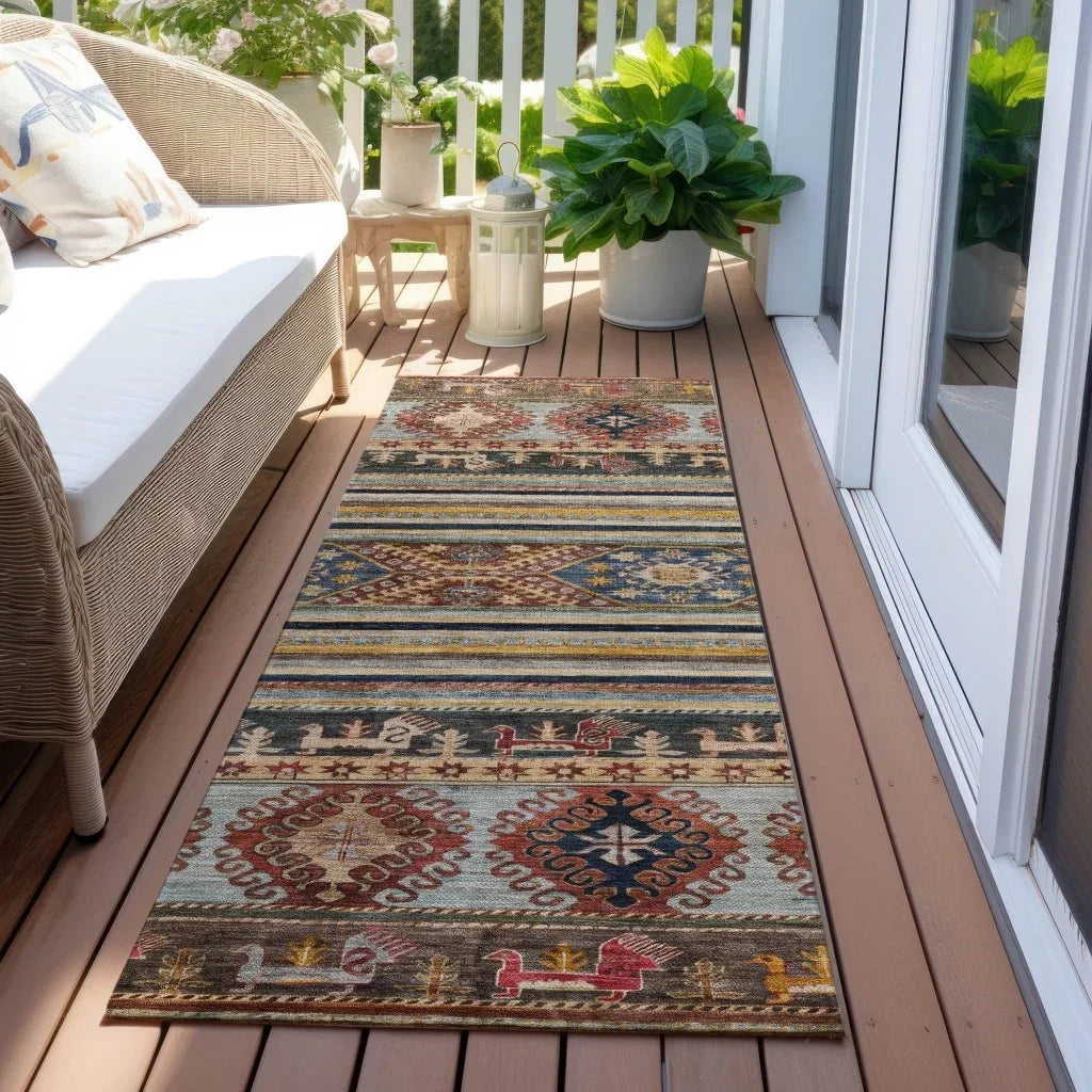 Claritha Orange Washable Indoor - Outdoor Rug - LOOMLAN - LOOMLAN Rugs - Outdoor Rugs