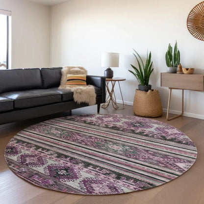 Claritha Purple Washable Indoor - Outdoor Rug - LOOMLAN - LOOMLAN Rugs - Outdoor Rugs