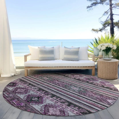 Claritha Purple Washable Indoor - Outdoor Rug - LOOMLAN - LOOMLAN Rugs - Outdoor Rugs